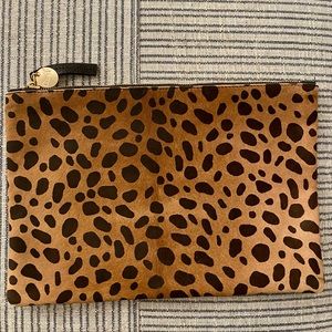 Clare V Leopard Calfskin Clutch